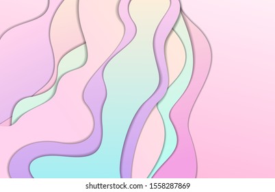 Abstract background of color paper cutting style, vector graphic design.