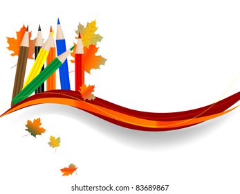 Abstract background with color pencils