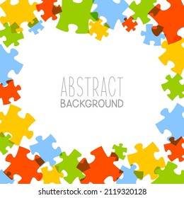 Abstract background with color puzzle frame