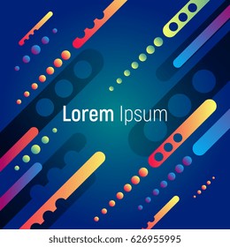 abstract background with color rounded shapes and circles. dynamic pattern flat vector graphic