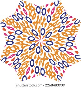 Abstract background with color shapes . Grunge mandala for textile, fabric, wallpaper, wrapping paper..