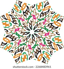 Abstract background with color shapes . Grunge mandala  for textile, fabric, wallpaper, wrapping paper..