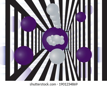 Abstract background. Color spheres with a gradient. Vector illustration