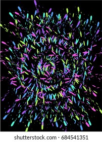 Abstract background. Color splashes on black background.