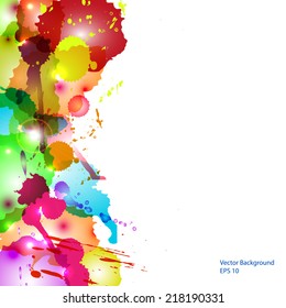 Abstract background from color splashes, vector