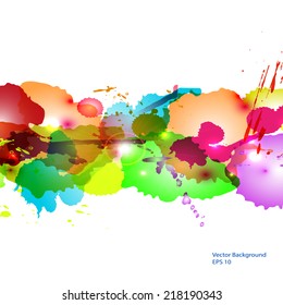 Abstract background from color splashes, vector