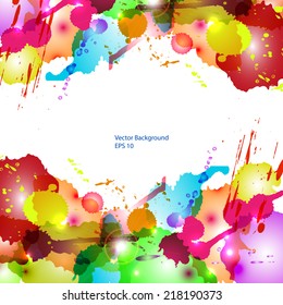 Abstract background from color splashes, vector