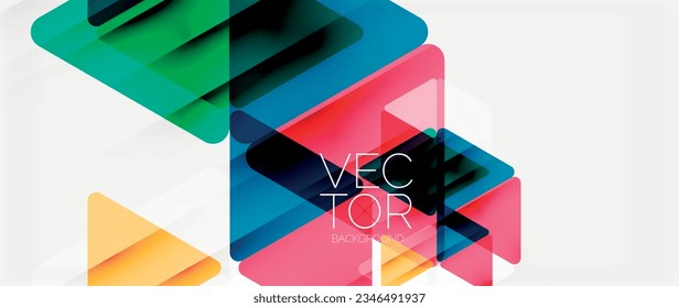 Abstract background. Color transparent triangles in mosaic style with shadow lines. Design for website headers, social media posts, digital art displays, presentations, branding elements, wallpapers