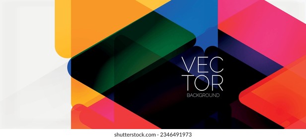 Abstract background. Color transparent triangles in mosaic style with shadow lines. Design for website headers, social media posts, digital art displays, presentations, branding elements, wallpapers