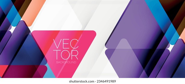 Abstract background. Color transparent triangles in mosaic style with shadow lines. Design for website headers, social media posts, digital art displays, presentations, branding elements, wallpapers