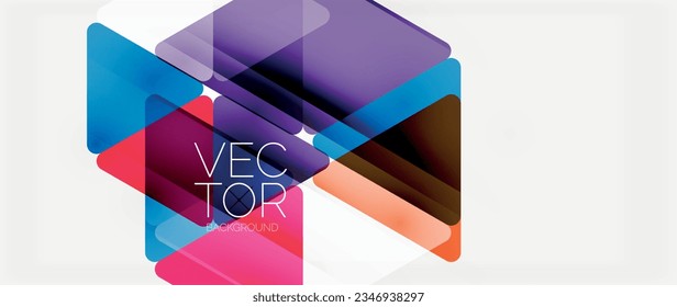 Abstract background. Color transparent triangles in mosaic style with shadow lines. Design for website headers, social media posts, digital art displays, presentations, branding elements, wallpapers