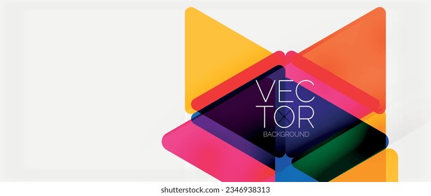 Abstract background. Color transparent triangles in mosaic style with shadow lines. Design for website headers, social media posts, digital art displays, presentations, branding elements, wallpapers
