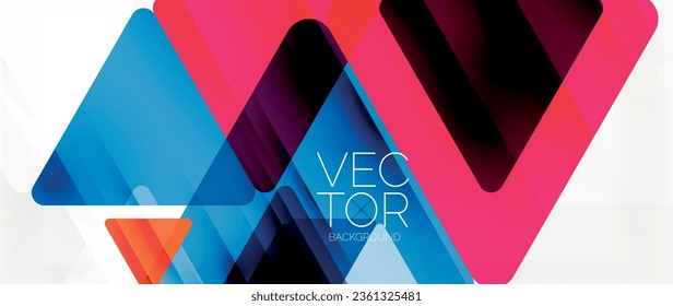 Abstract background. Color transparent triangles in mosaic style with shadow lines. Design for website headers, social media posts, digital art displays, presentations, branding elements, wallpapers