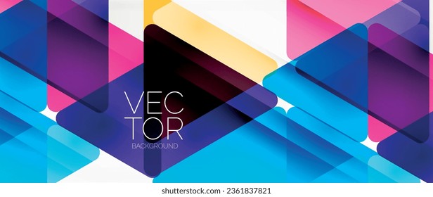 Abstract background. Color transparent triangles in mosaic style with shadow lines. Design for website headers, social media posts, digital art displays, presentations, branding elements, wallpapers