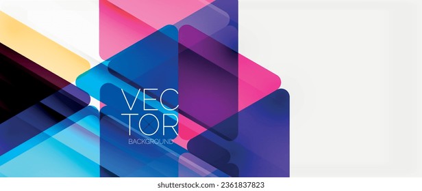Antecedentes abstractos. Cuadros de colores transparentes en estilo mosaico con líneas de sombra. Diseño para encabezados de sitios web, publicaciones en medios sociales, presentaciones de arte digital, elementos de marca, fondos de pantalla