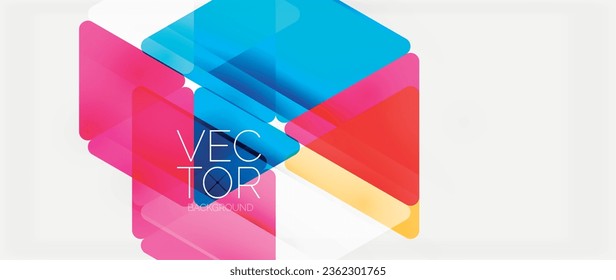 Abstract background. Color transparent triangles in mosaic style with shadow lines. Design for website headers, social media posts, digital art displays, presentations, branding elements, wallpapers