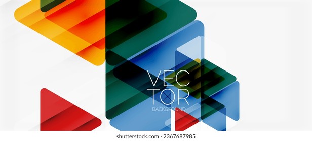 Abstract background. Color transparent triangles in mosaic style with shadow lines. Design for website headers, social media posts, digital art displays, presentations, branding elements, wallpapers