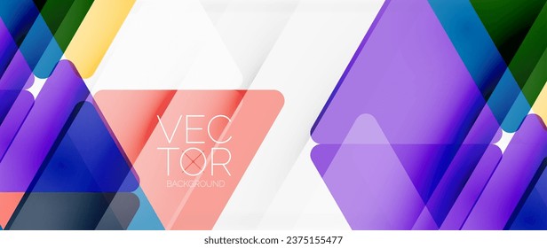 Abstract background. Color transparent triangles in mosaic style with shadow lines. Design for website headers, social media posts, digital art displays, presentations, branding elements, wallpapers