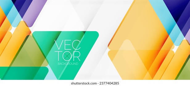 Abstract background. Color transparent triangles in mosaic style with shadow lines. Design for website headers, social media posts, digital art displays, presentations, branding elements, wallpapers
