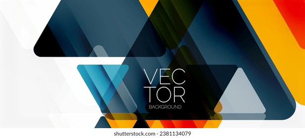 Abstract background. Color transparent triangles in mosaic style with shadow lines. Design for website headers, social media posts, digital art displays, presentations, branding elements, wallpapers