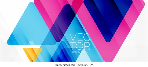 Abstract background. Color transparent triangles in mosaic style with shadow lines. Design for website headers, social media posts, digital art displays, presentations, branding elements, wallpapers