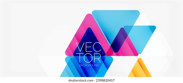 Abstract background. Color transparent triangles in mosaic style with shadow lines. Design for website headers, social media posts, digital art displays, presentations, branding elements, wallpapers