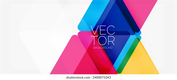 Abstract background. Color transparent triangles in mosaic style with shadow lines. Design for website headers, social media posts, digital art displays, presentations, branding elements, wallpapers