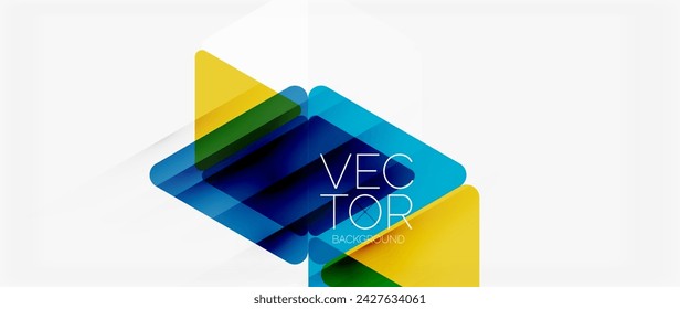 Abstract background. Color transparent triangles in mosaic style with shadow lines. Design for website headers, social media posts, digital art displays, presentations, branding elements, wallpapers