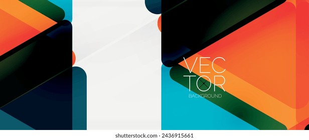 Abstract background. Color transparent triangles in mosaic style with shadow lines. Design for website headers, social media posts, digital art displays, presentations, branding elements, wallpapers