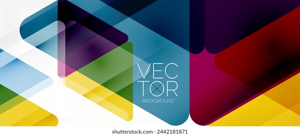 Abstract background. Color transparent triangles in mosaic style with shadow lines. Design for website headers, social media posts, digital art displays, presentations, branding elements, wallpapers
