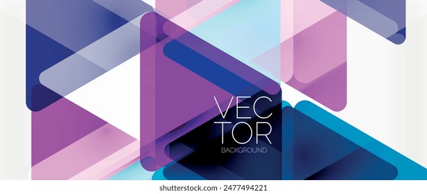 Abstract background. Color transparent triangles in mosaic style with shadow lines. Design for website headers, social media posts, digital art displays, presentations, branding elements, wallpapers