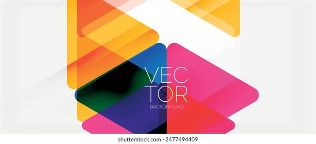 Abstract background. Color transparent triangles in mosaic style with shadow lines. Design for website headers, social media posts, digital art displays, presentations, branding elements, wallpapers