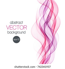 Abstract background with color transparent waves