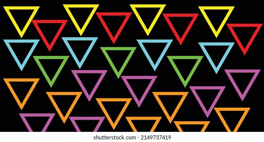 Abstract background color triangle and black background