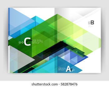 Abstract background with color triangles, annual report print backdrop. Vector design for workflow layout, diagram, number options or web design