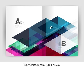 Abstract background with color triangles, annual report print backdrop. Vector design for workflow layout, diagram, number options or web design