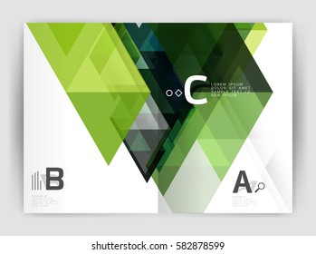 Abstract background with color triangles, annual report print backdrop. Vector design for workflow layout, diagram, number options or web design