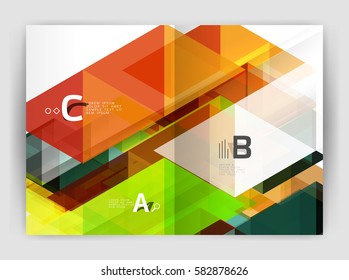 Abstract background with color triangles, annual report print backdrop. Vector design for workflow layout, diagram, number options or web design