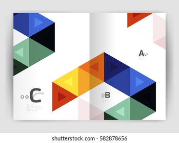 Abstract background with color triangles, annual report print backdrop. Vector design for workflow layout, diagram, number options or web design