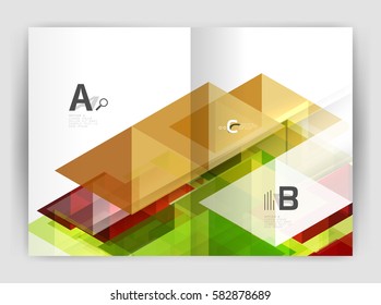 Fondo abstracto con triángulos de color, fondo anual de impresión de informes. Diseño de vectores para diseño de flujo de trabajo, diagrama, opciones de número o diseño web
