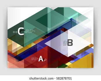 Abstract background with color triangles, annual report print backdrop. Vector design for workflow layout, diagram, number options or web design