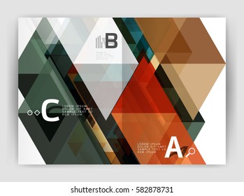 Abstract background with color triangles, annual report print backdrop. Vector design for workflow layout, diagram, number options or web design