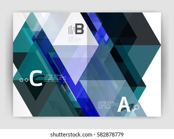 Abstract background with color triangles, annual report print backdrop. Vector design for workflow layout, diagram, number options or web design