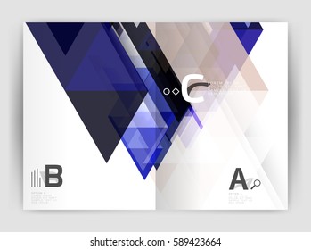 Abstract background with color triangles, annual report print backdrop. Vector design for workflow layout, diagram, number options or web design