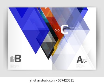 Abstract background with color triangles, annual report print backdrop. Vector design for workflow layout, diagram, number options or web design