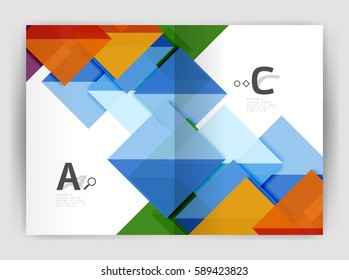 Abstract background with color triangles, annual report print backdrop. Vector design for workflow layout, diagram, number options or web design