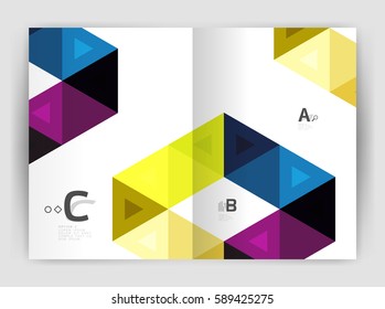 Abstract background with color triangles, annual report print backdrop. Vector design for workflow layout, diagram, number options or web design