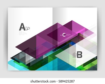 Abstract background with color triangles, annual report print backdrop. Vector design for workflow layout, diagram, number options or web design