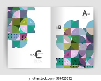 Fundo abstrato com triângulos de cores, fundo de impressão do relatório anual. Design vetorial para layout de fluxo de trabalho, diagrama, opções de número ou design da Web