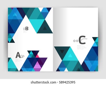 Abstract background with color triangles, annual report print backdrop. Vector design for workflow layout, diagram, number options or web design